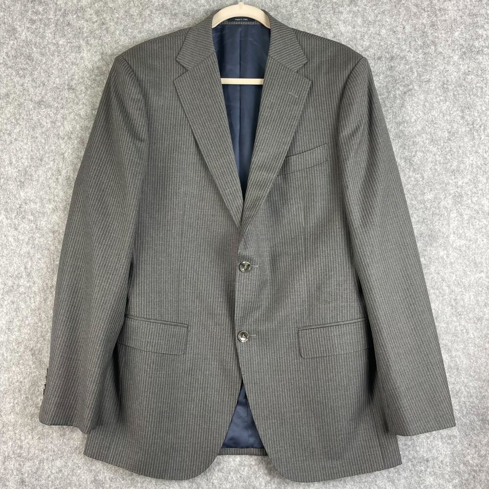 Suitsupply Wool Blazer Mens 40L Gray Stripe Vitale Barberis Canonico Super 110s
